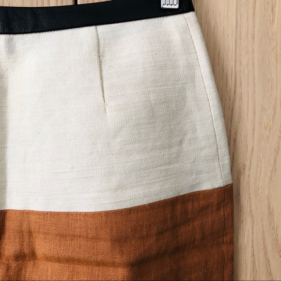 JUDITH & CHARLES // Leather Linen Skirt Size 0 - Picture 3 of 7